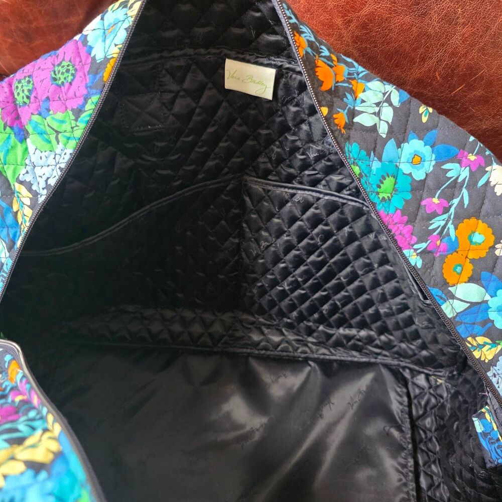 Vera Bradley Midnight Blue Floral Weekender Carry‑On Bag with Trolley Sleeve - Picture 13 of 16